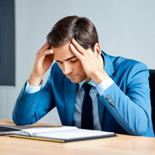A professional individual, fully clothed in a modest business casual outfit, seated at a sleek, modern desk. The person is gently touching their temple, conveying a state of clear thought and mental agility, with a subtle, soft light emanating from their head, symbolizing enhanced brain activity. The background is a bright, minimalist office setting with blurred abstract representations of neural pathways. The overall ambiance is calm and contemplative, reflecting optimal cognitive function. safe for work, appropriate content, fully clothed, professional, perfect anatomy, correct proportions, natural pose, well-formed hands, proper finger count, natural body proportions, high-quality studio photography, sharp focus.